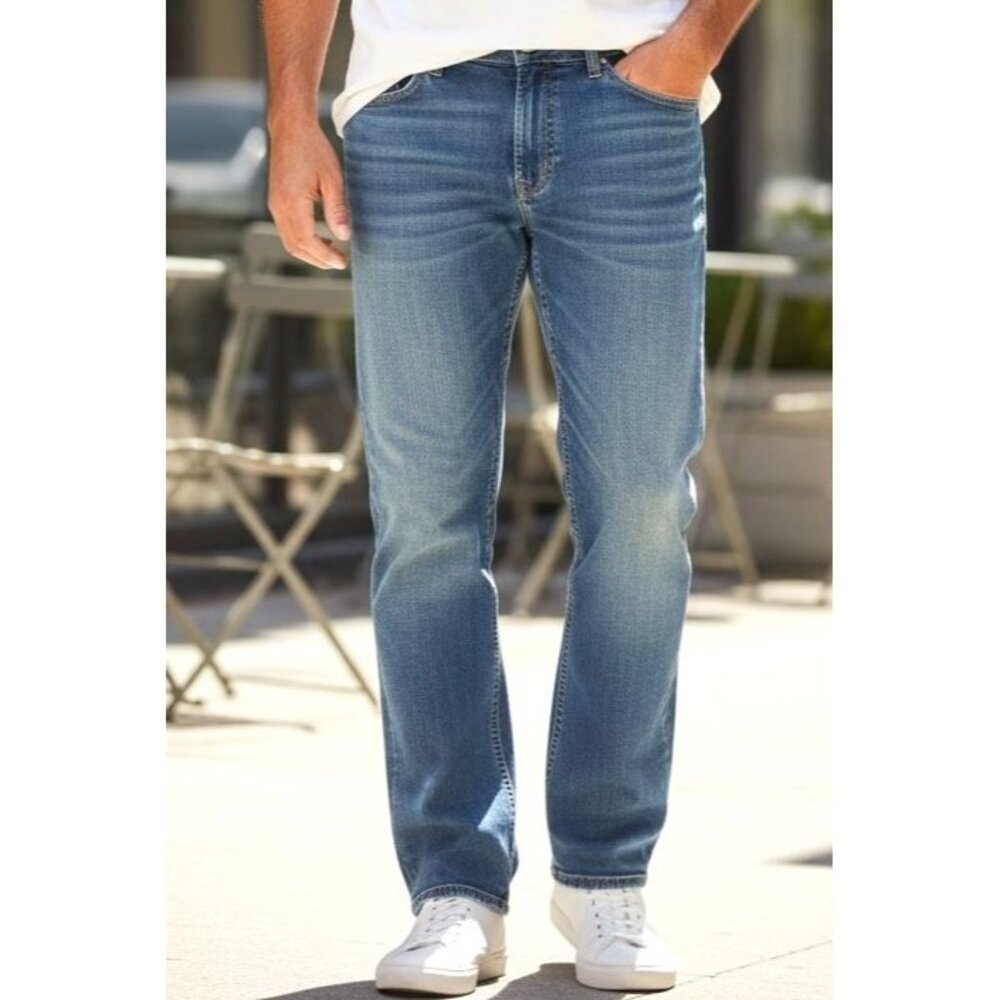 Calvin Klein Jeans Mens Men's High Rise Straight W 34" L 32" Dark Wash